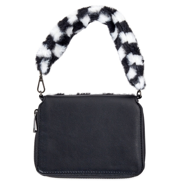 #C New Checkered Y2k Styl Small Clutch Wallet Bag Black & White Removable - Picture 5 of 5